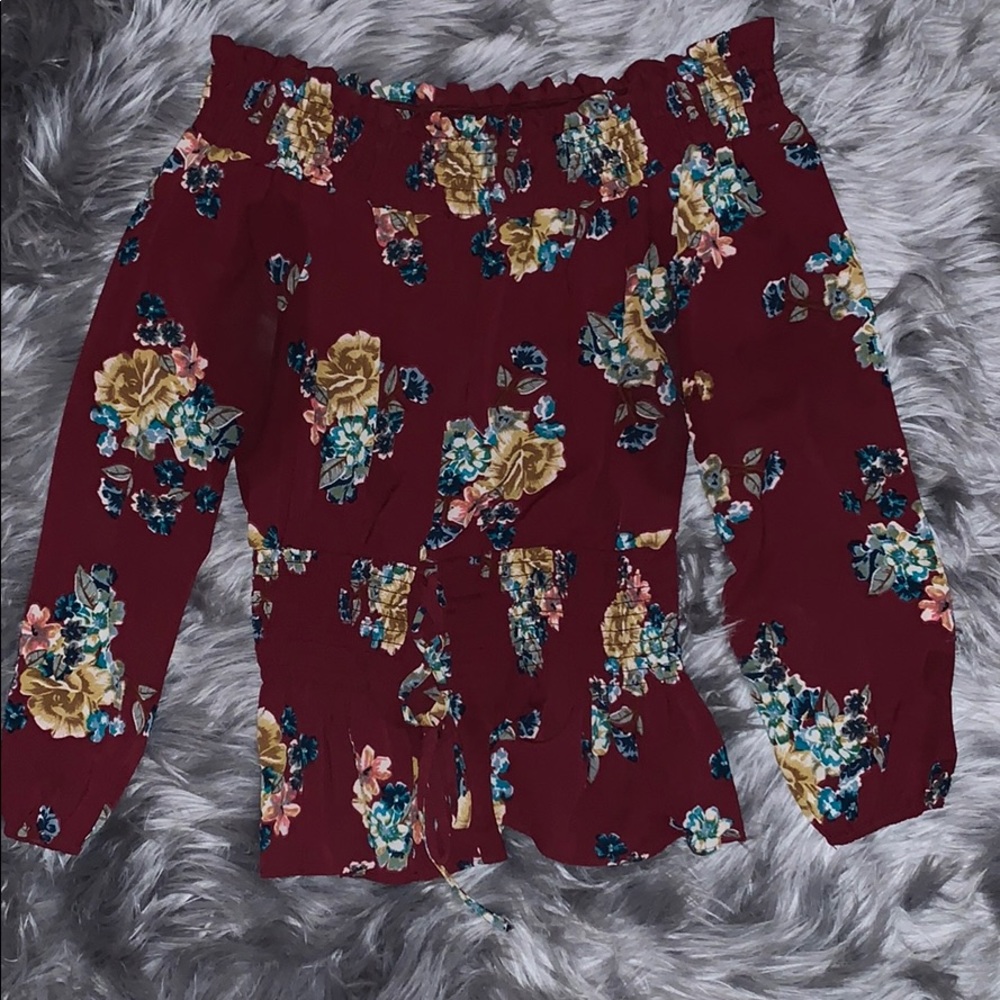 floral off the shoulder blouse